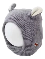 Gorro Con Orejitas Gris Claro Niño - Imagen 2