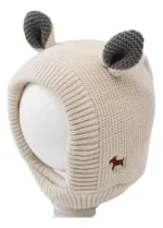 Gorro Con Orejitas Blanco Invierno Niño - Imagen 2