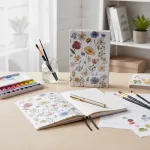 Libreta Sketchbook Diseño Flores Amarillas - Imagen 2