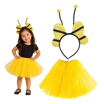 Set Disfraz Abeja con Tutu Amarillo